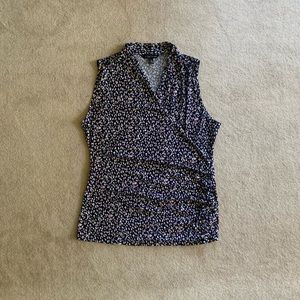 41 Hawthorne sleeveless faux wrap blouse